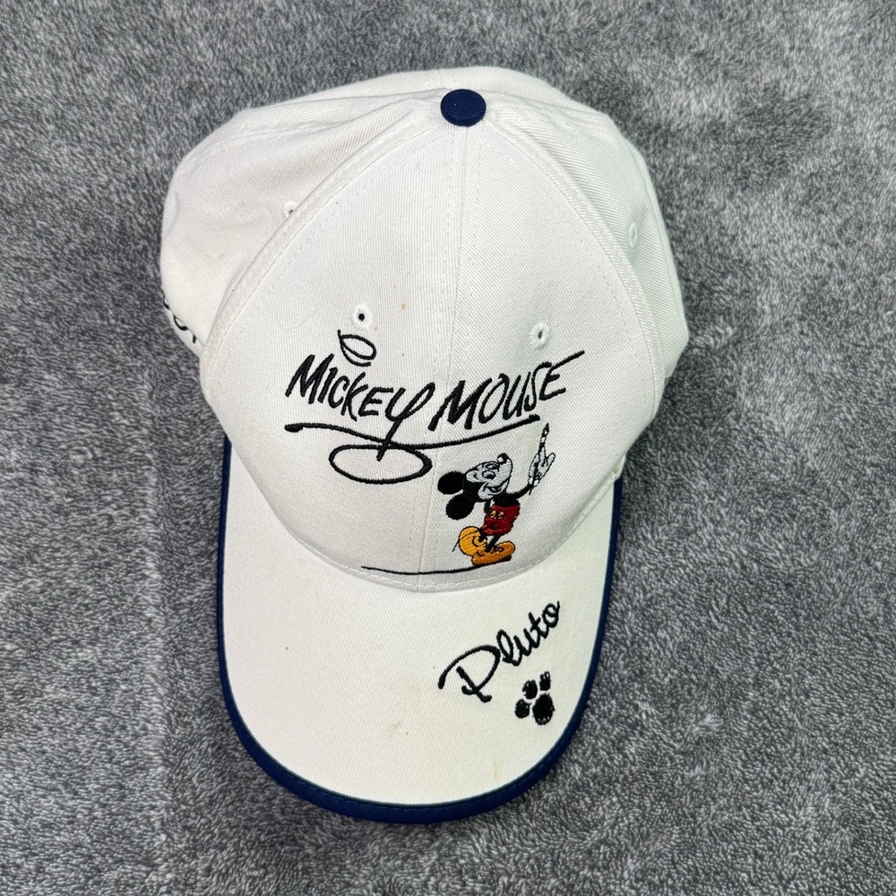 Disneyland Resort Mickey Mouse Pluto Donald Duck White Navy Baseball Cap Hat